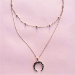 layered moon necklace